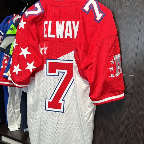 John Elway AFC Mitchell & Ness 1995 NFL Pro Bowl Authentic Jersey - White/Red - Picture 7 of 10